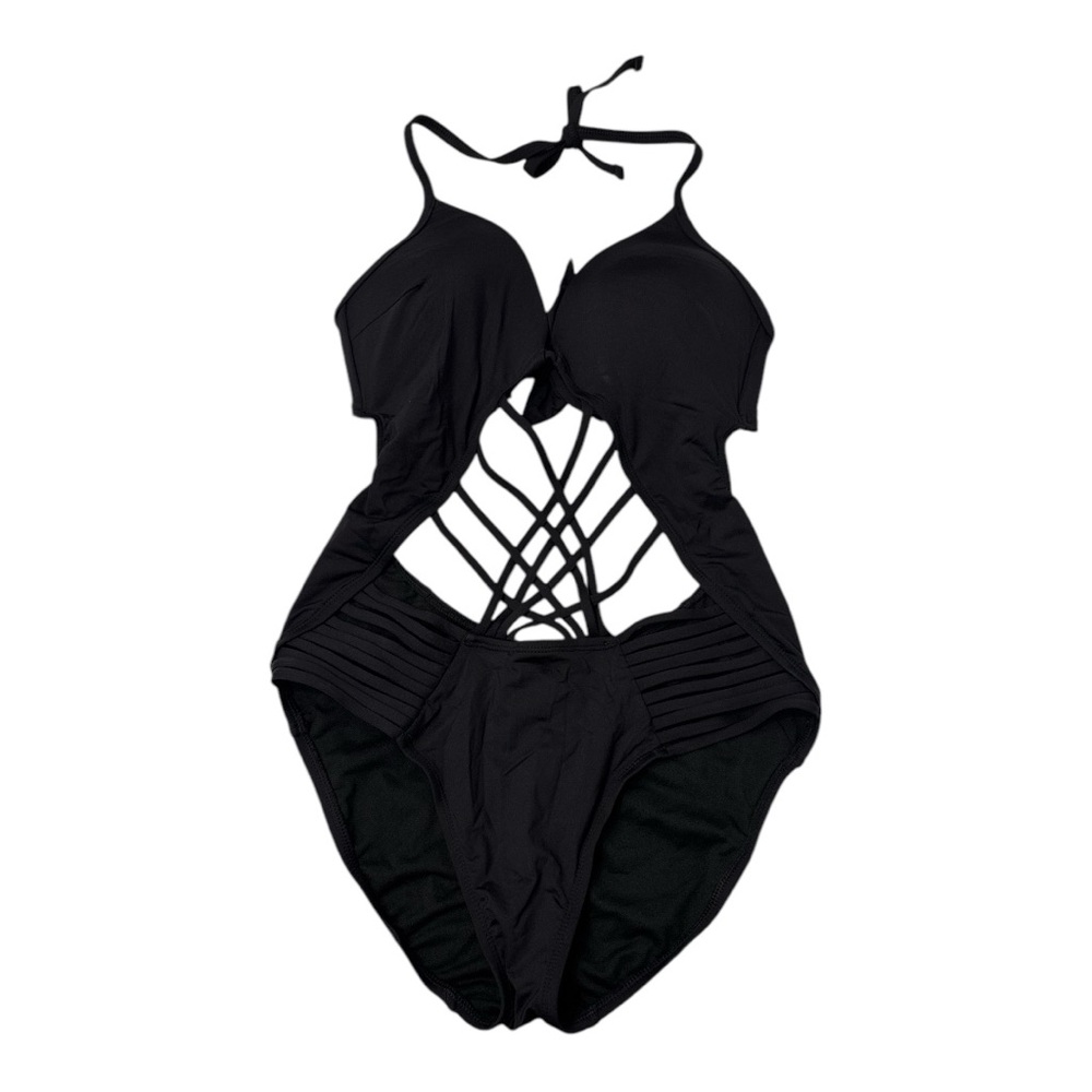 37. Kenneth Cole black one piece with cut outs